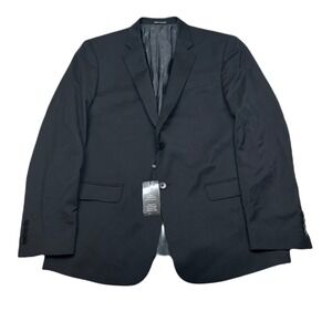 Armani Exchange‎ Blazer Suit Separate Mens 44L 44 Black Modern Fit Wool $475